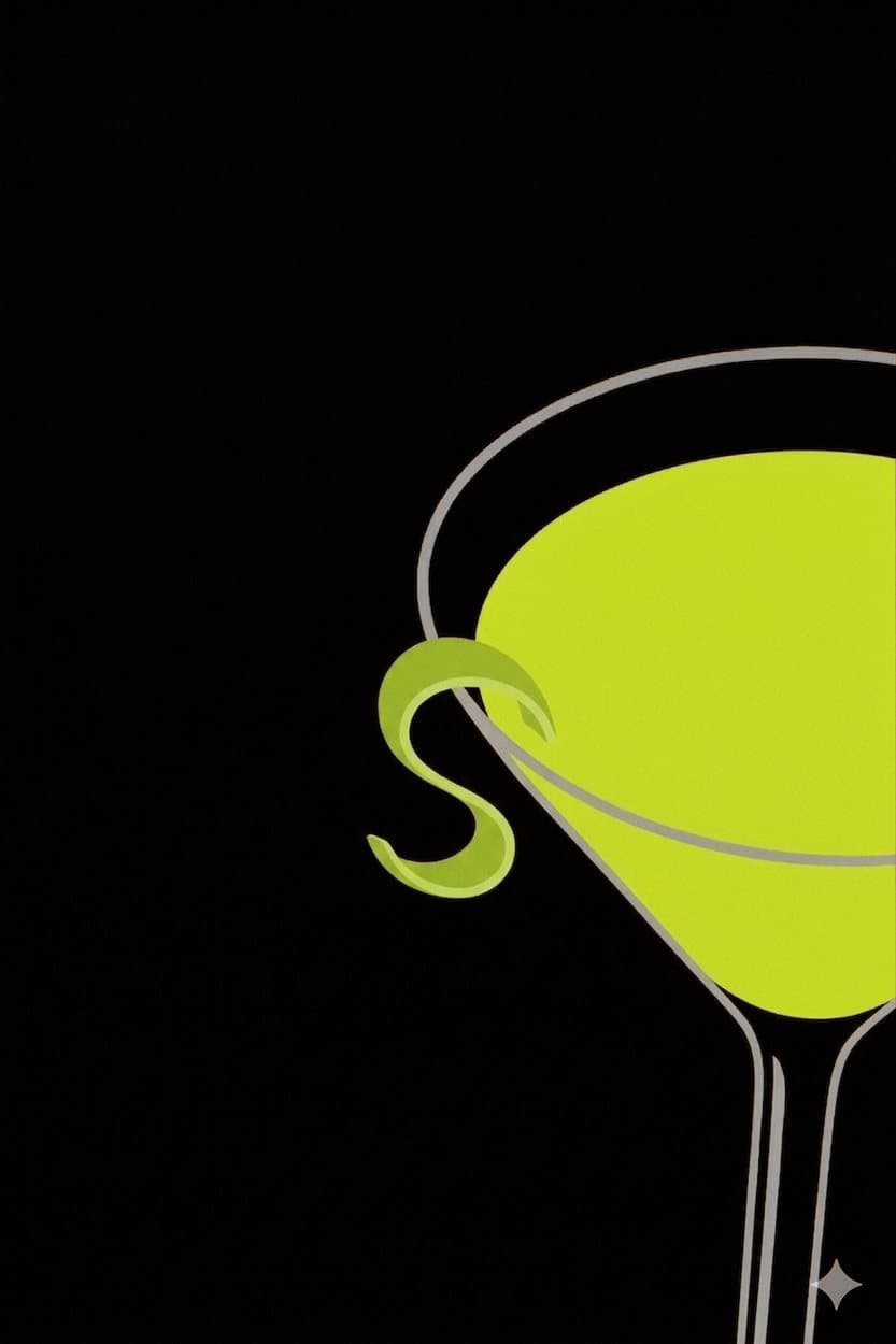 Illustrazione di una coppa con liquido lime